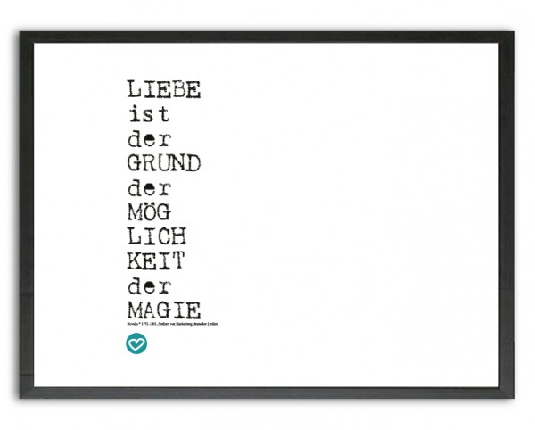 Typo Druck Liebe Magie Zitat Novalis Www Shop Pepari De