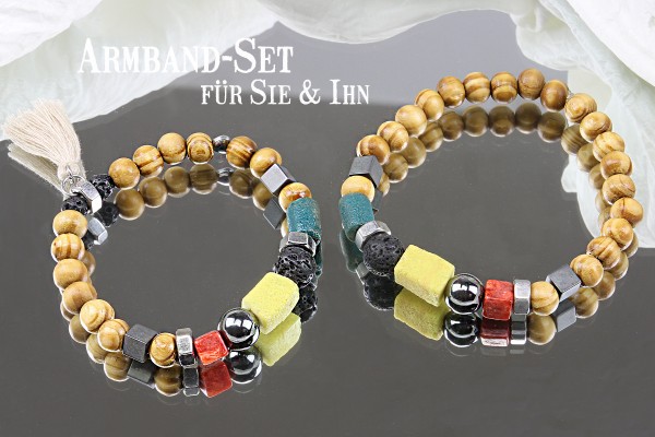 Armband Schmuckset BUNT für Sie & Ihn | Elastik