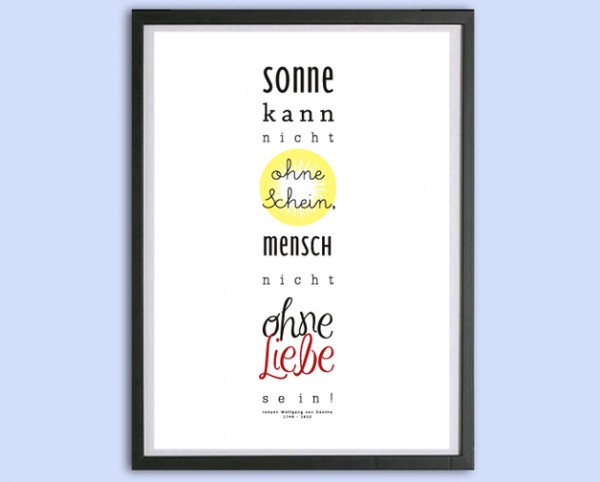 Typo Druck | *Sonne und Liebe*, Goethe