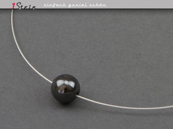 Hämatit Collier | Hämatit-Kugel | Juwelierdraht versilbert