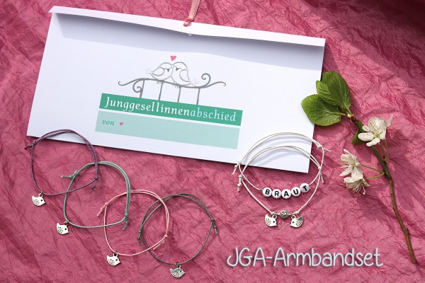 BRAUT SET, 6 + mehr: JGA-Armbänder VOGELHOCHZEIT