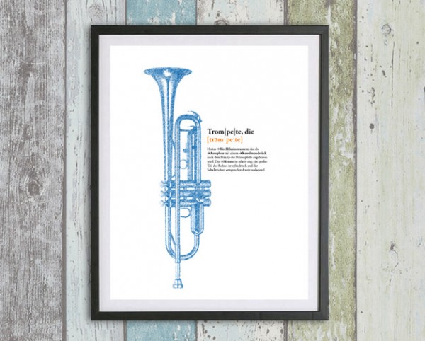 Musik Druck | Trompete | Dein Lieblingsinstrument als Digital Druck für die Wand | personalisierbar